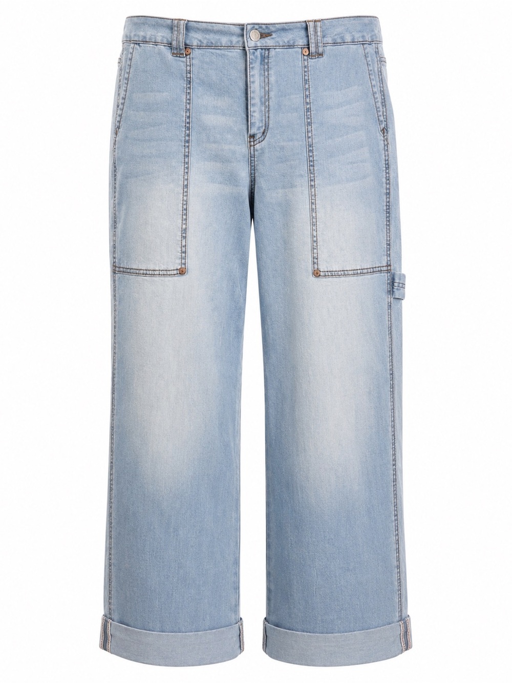 Blue Thread Tribal Cropped Wide Leg Utility Jeans Size 6